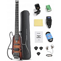 Donner HUSH X Electric Guitar Headless Kit for Travel, Sunburst